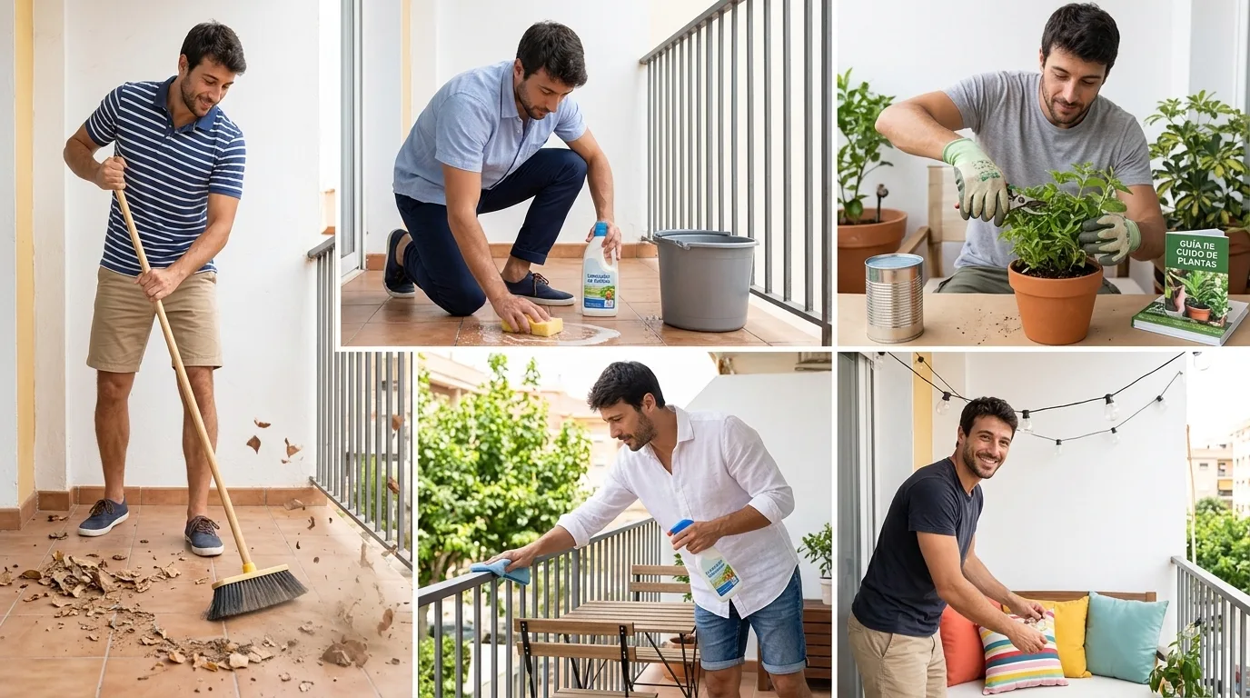 5 Consejos de limpieza y cuidado para preparar  tu balcón este verano